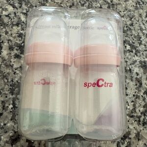 Spectra Baby Bottle Set with Pink Caps - 2 Pack